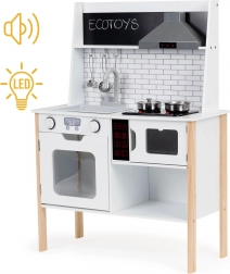 Cuisine en bois pour enfants avec lumières et sons ECOTOYS
