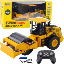 Rouleau compresseur télécommandé jaune