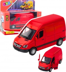 Fourgonnette en métal rouge 1:32 avec lumières et sons