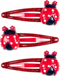 Barrettes pour enfants avec coccinelle - lot de 3