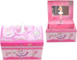 Boîte à bijoux musicale rose avec ballerine