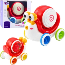Escargot interactif roulant avec tambour musical – rouge