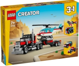 creator 3-en-1 – camion plateau avec hélicoptère