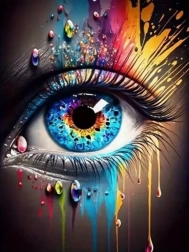 peinture diamant œil coloré 30 × 40 cm