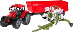 Tracteur agricole pour enfants avec remorque basculante et faneuse 3+ à propulsion friction