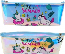 Trousse holographique pour fille avec motif licorne pour l’été