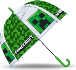 Parapluie manuel transparent MINECRAFT vert
