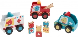 Voitures de secours avec figurines