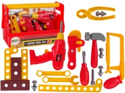Set d’outils pour enfants avec mallette, perceuse et pince – rouge
