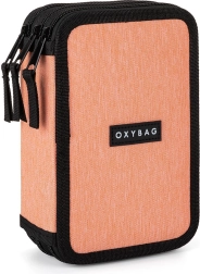 Trousse scolaire UNICOLOR abricot à trois étages – vide