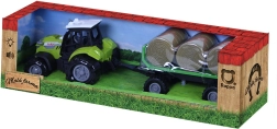 Tracteur avec sons et lumières avec remorque et ballots de paille