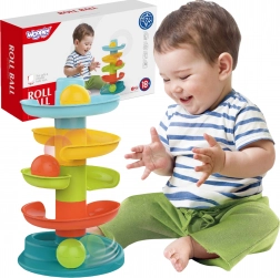 Woopie Circuit à billes pour enfants Ensemble Spirale + 3 balles