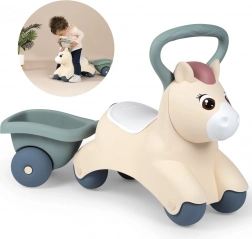 Smoby Little Pony trotteur avec remorque