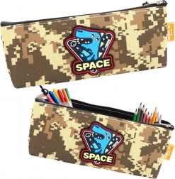 Trousse dinosaure cosmique kaki 20x8 cm