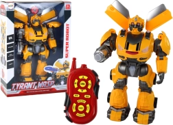 Grand robot télécommandé – jaune, sons et lumières