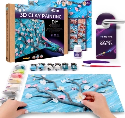 Kit artistique OKTO peinture en pâte « Fleur d’amandier » Van Gogh 30 × 40 cm