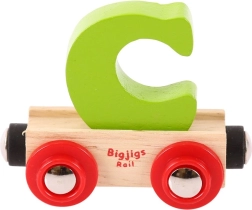 Wagon en bois avec la lettre C Bigjigs Rail