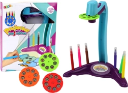 Projecteur de dessin avec 3 disques interchangeables et feutres, violet