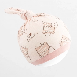 bonnet pour bébé en coton NEW BABY Biscuits rose