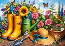 Puzzle Bottes dorées au jardin 1000 pièces