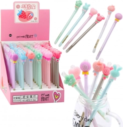 Stylo gel avec gomme et capuchon décoratif