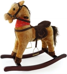 Cheval à bascule en peluche avec sons et foulard