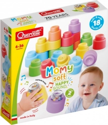 Momy cubes souples colorés et cubes sonores à hochet - 18 pcs
