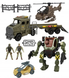 Set mécha robotique avec tracteur et hélicoptère 60 cm avec effets lumineux et sonores