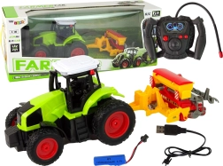 Tracteur RC pour enfants avec presse 1:16 vert