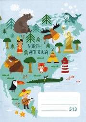 Cahier scolaire A5 ligné Amérique du Nord 10 feuilles