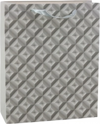 Sac cadeau avec effet géométrique 3D gris 32 x 26 x 10,5 cm
