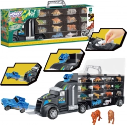 Woopie camion porte-conteneurs transporteur de dinosaures et d’animaux 3-en-1
