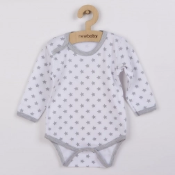Body bébé New Baby Classic gris avec petites étoiles