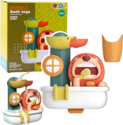 Jouet de bain avec fabricant de mousse lion et petite canard