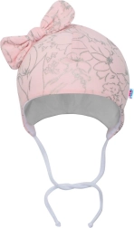 Bonnet bébé en coton avec petit nœud NEW BABY NUNU rose