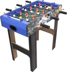 Baby-foot de table avec structure en bois et compteurs de buts