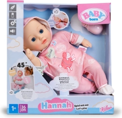 Baby Born Hannah – viens jouer, poupée 36 cm avec biberon et tétine