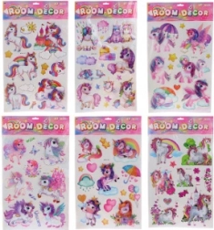 Décoration murale autocollante avec motif licornes