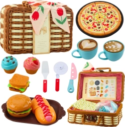 Panier de pique-nique pour enfants 33 pièces – panier tressé, aliments et accessoires