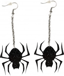 Boucles d’oreilles pendantes avec araignée pour Halloween et sorcières