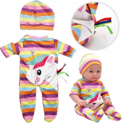 Woopie set royal de vêtements pour poupée licorne – body et petit bonnet 43–46 cm