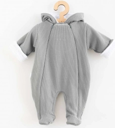Combinaison d’hiver pour bébé avec capuche NEW BABY Frosty, grise, taille 62 (3–6 mois)