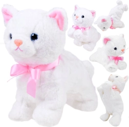 Chaton en peluche interactif acrobate avec nœud rose