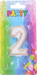 Bougie de fête chiffre doré 2