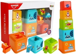 Gobelets empilables avec images de véhicules et trieur pour bébés