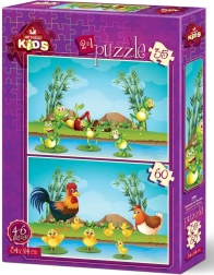Puzzle Animaux avec leurs petits 35 et 60 pièces