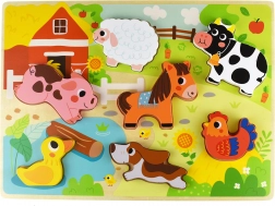 Puzzle d'encastrement Montessori en bois Ferme TOOKY TOY