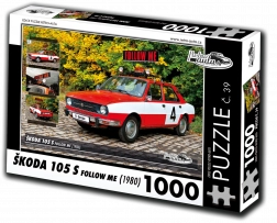 Puzzle rétro aut Škoda 105 S Suivez-moi 1980 1000 pièces