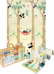 Grand tapis d’éveil pliable en mousse XPE 120 × 180 cm – animaux panda