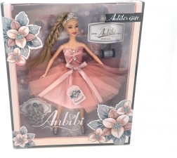 Poupée en robe rose 30 cm